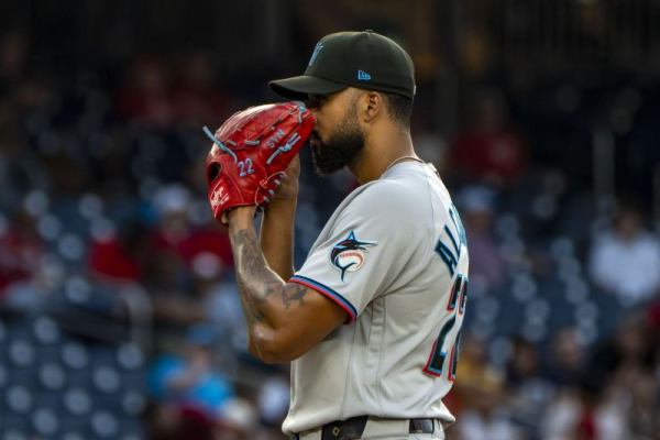 Record-setting Sandy Alcantara aces Phillies to push Marlins to .500